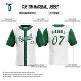 Colorblock Green Custom Classic Full Button Baseball Jersey